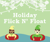 a couple of cartoon elfs on a float
