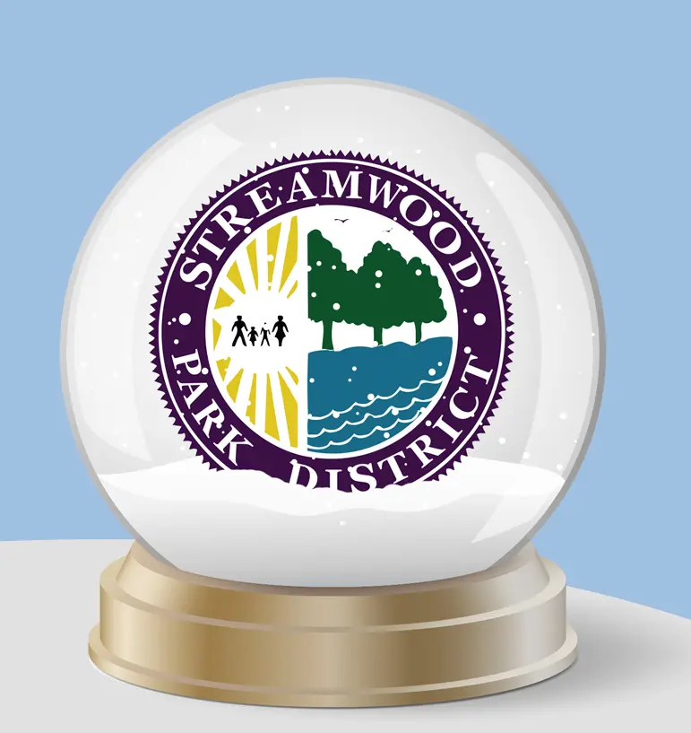 a snow globe with a logo