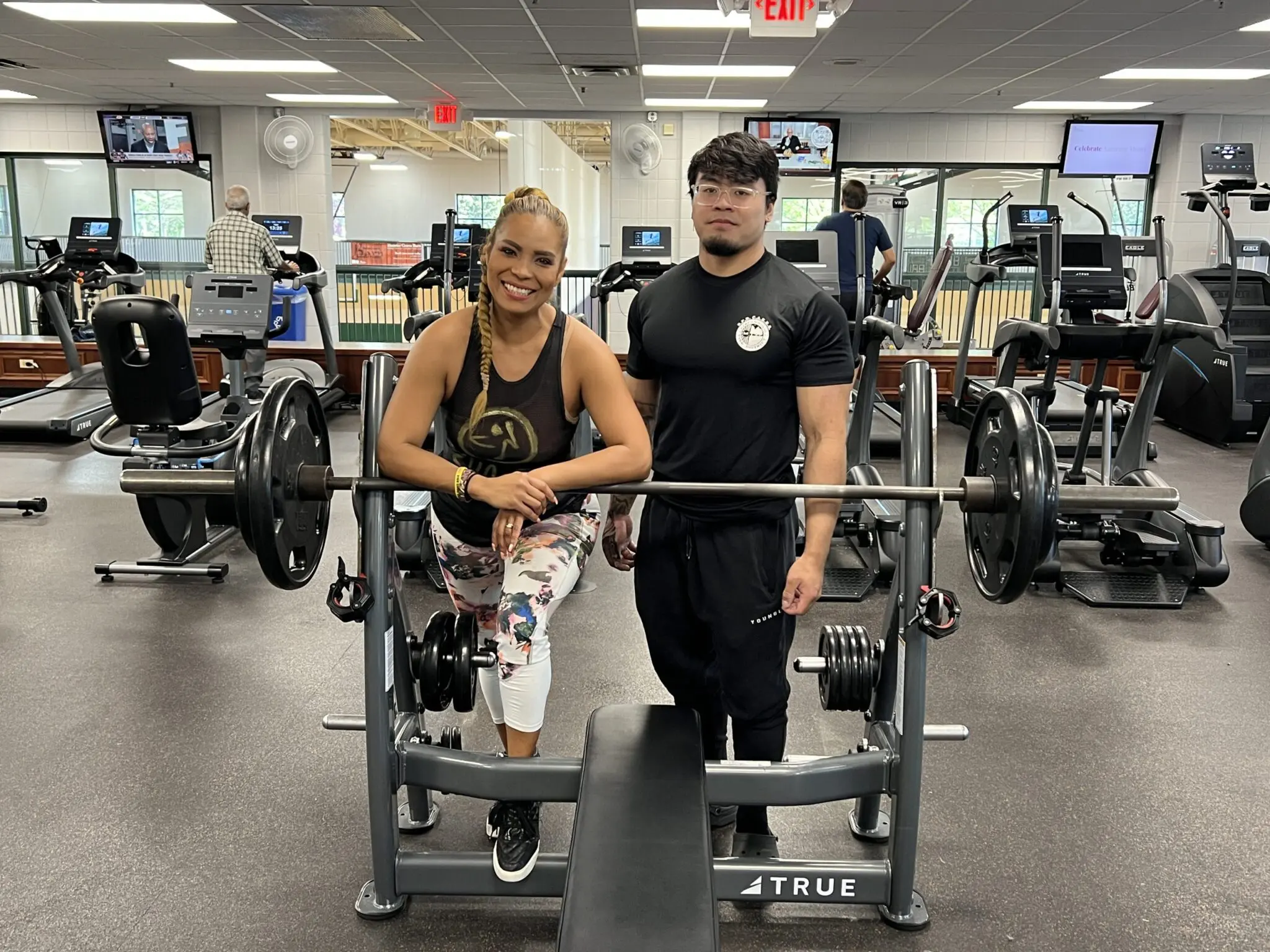 a person and person posing for a picture
