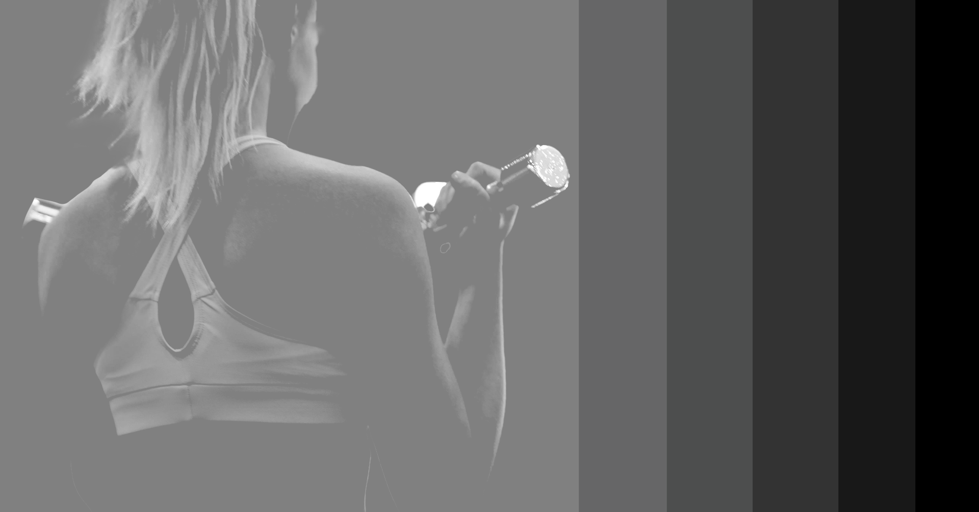 a person holding a microphone