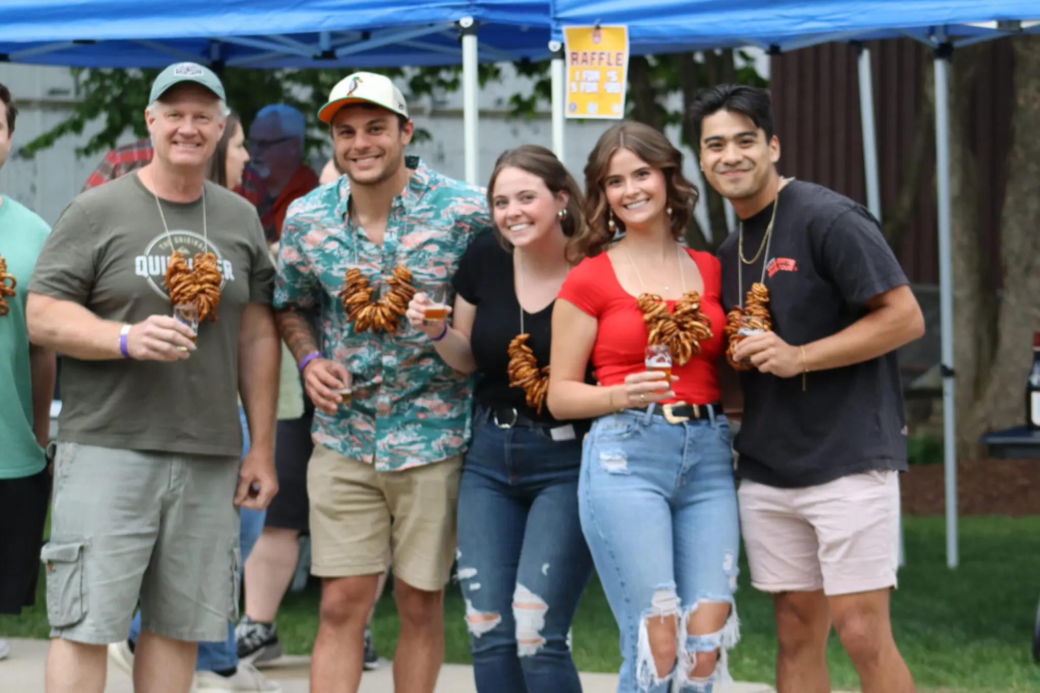 Friends enjoying a community event
