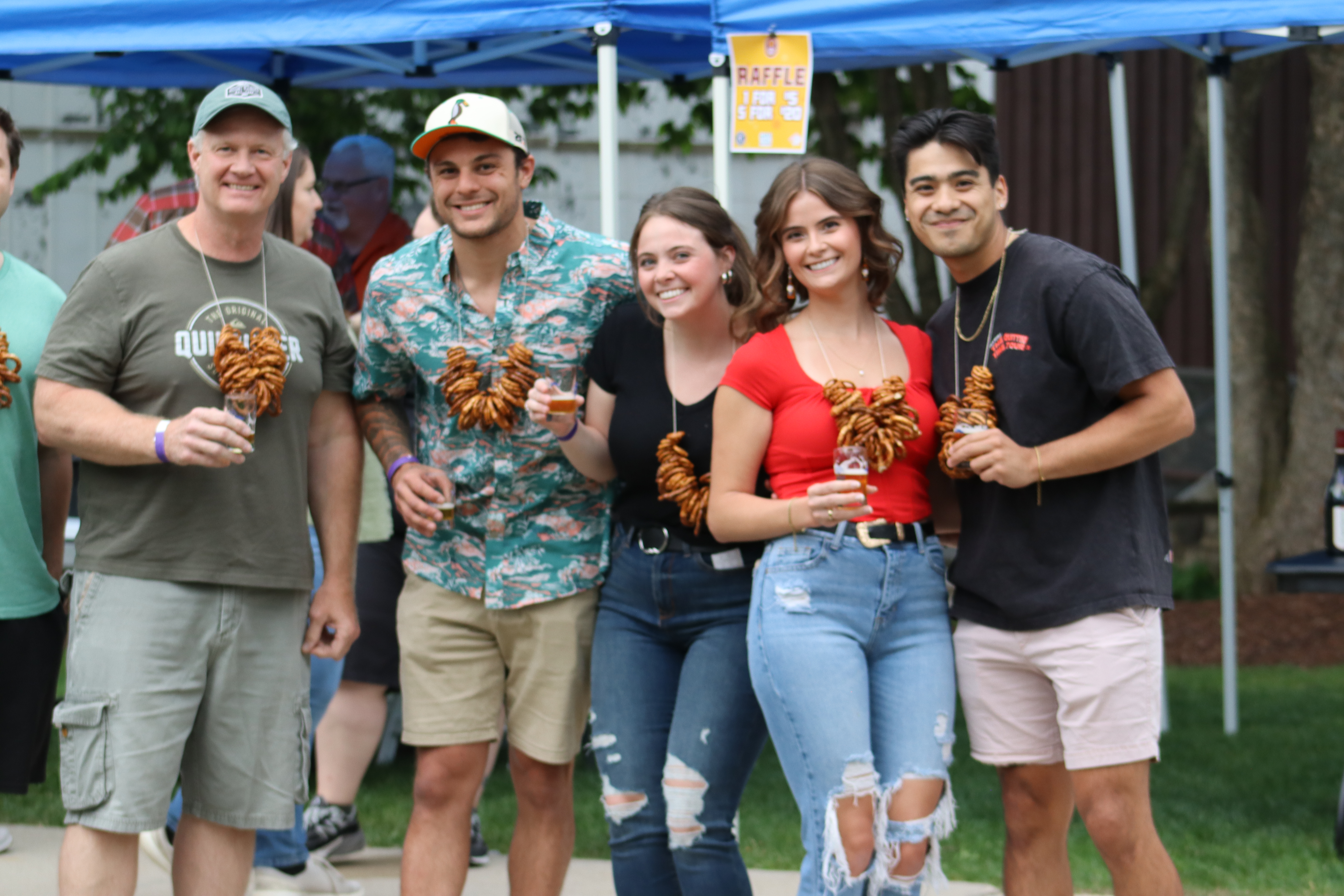 Friends enjoying a community event
