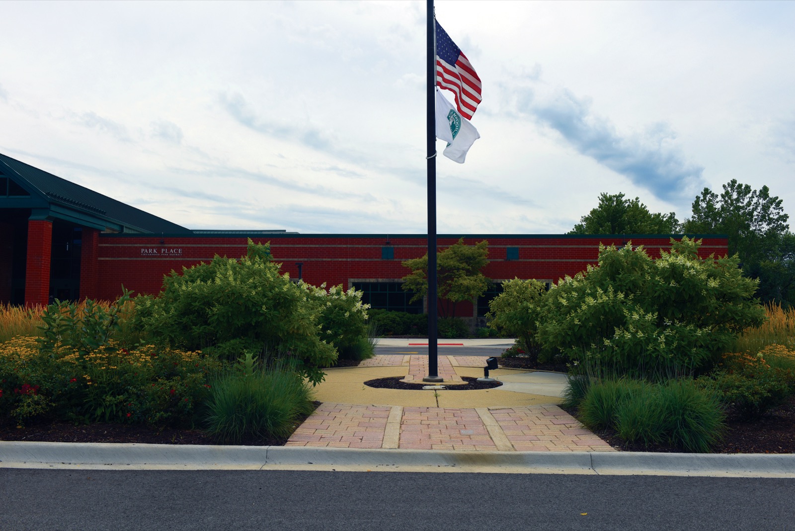 Memorial pavers at the flag pole